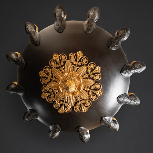 Luminaires Lustre - Lustre en bronze à 12 lumières d'époque Empire circa 1800