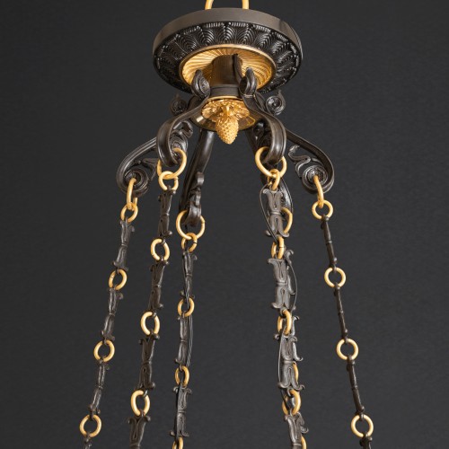Antiquités - Bronze chandelier 12 lights Empire period circa 1800