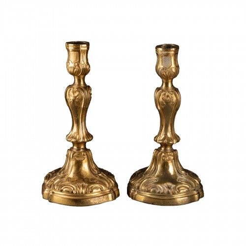 Pair of Louis XV Candlesticks mid 18th century