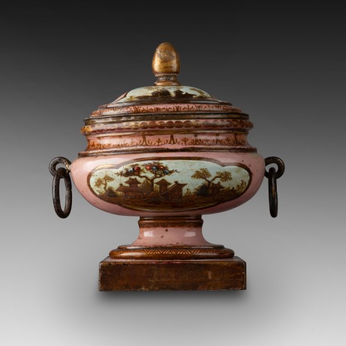 Louis XVI - Three cassolettes in painted sheet metal Louis XVI period