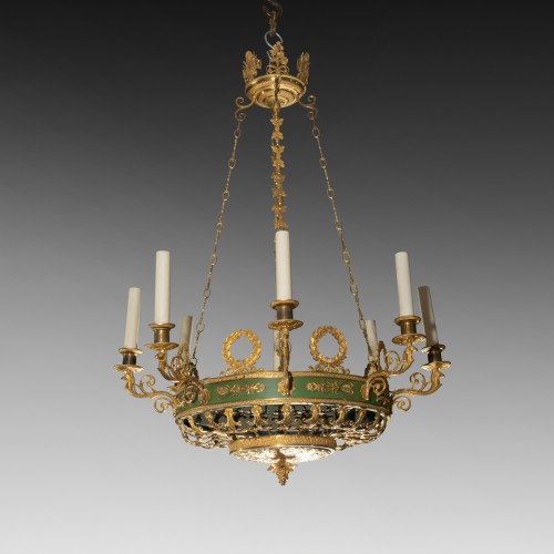 Neoclassical chandelier circa 1800 - Lighting Style Empire