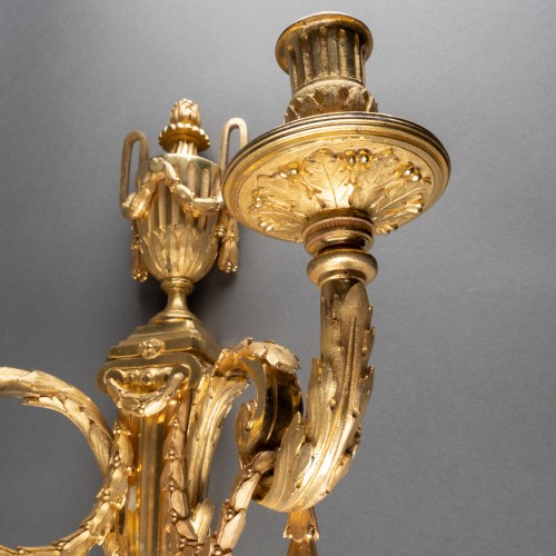 Lighting  - Pair of Louis XVI bronze sconces