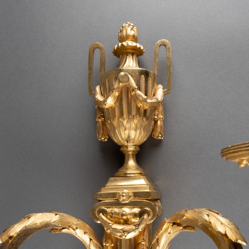 Pair of Louis XVI bronze sconces - 