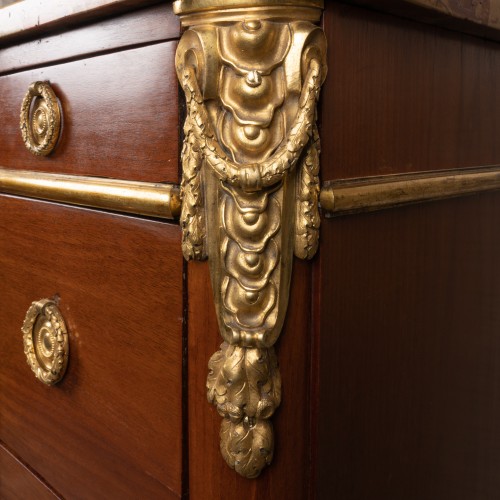 Furniture  - Transition chest 18th century stamped SAUNIER