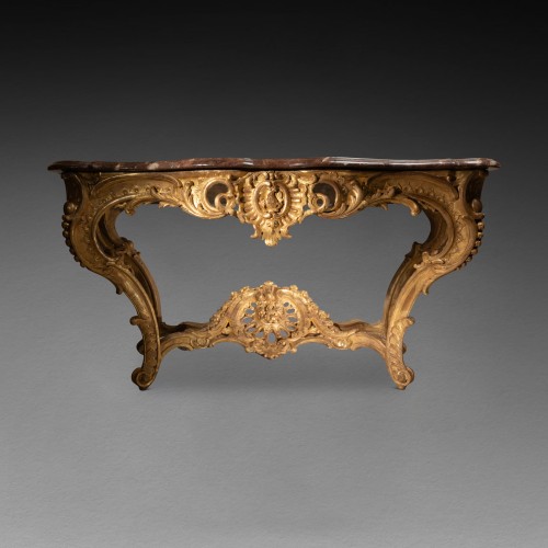 Grande console époque Louis XV milieu du XVIIIe siècle - Mobilier Style Louis XV