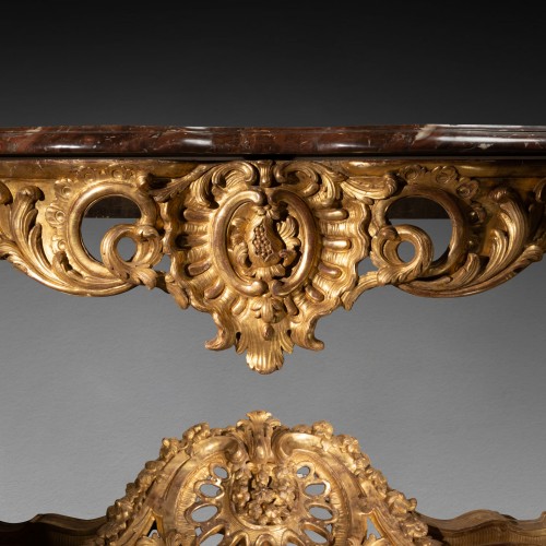 Antiquités - Large console Louis XV period mid 18th century