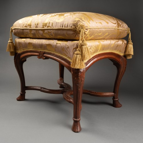 Seating  - Pair of walnut stools Régence period 18th century