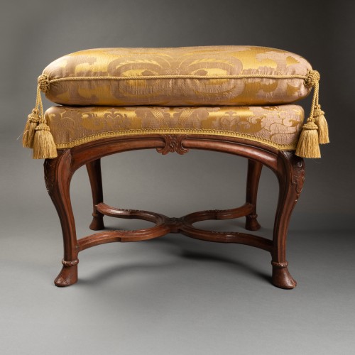 Antiquités - Pair of walnut stools Régence period 18th century