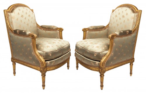 Paire de bergères époque Louis XVI estampillées SENE