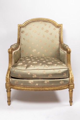 Louis XVI period &quot;bergères&quot; pair stamped SENE - Seating Style Louis XVI