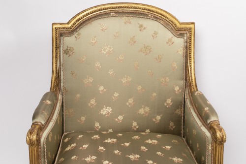 XVIIIe siècle - Paire de bergères époque Louis XVI estampillées SENE