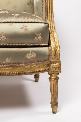 Louis XVI period &quot;bergères&quot; pair stamped SENE - Louis XVI