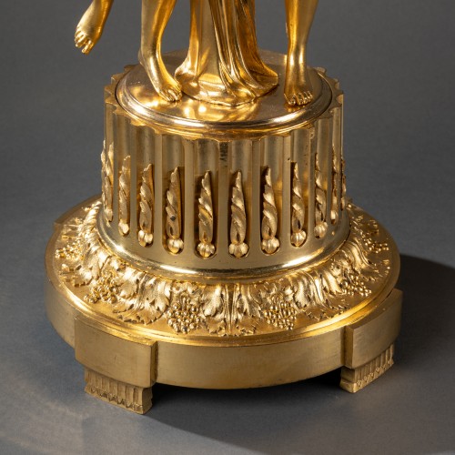 Paire de grands candélabres à trois lumières fin du XVIIIe siècle - Louis XVI