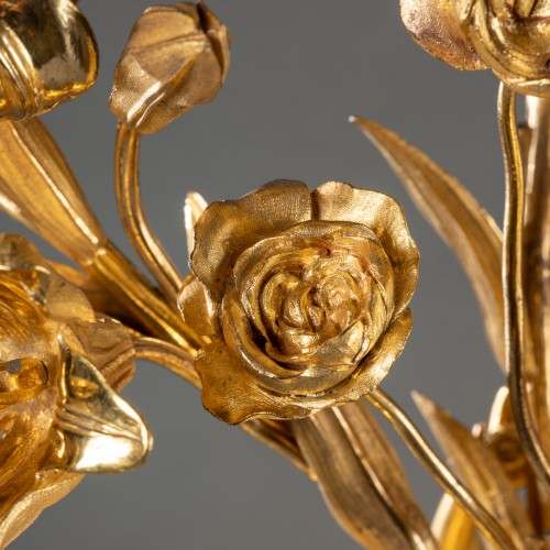 Antiquités - Paire de grands candélabres à trois lumières fin du XVIIIe siècle