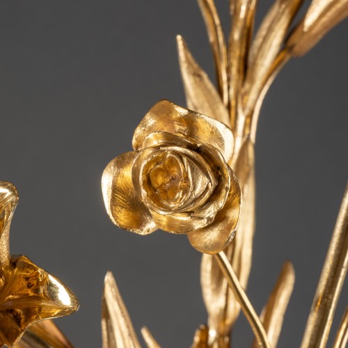 Antiquités - Paire de grands candélabres à trois lumières fin du XVIIIe siècle