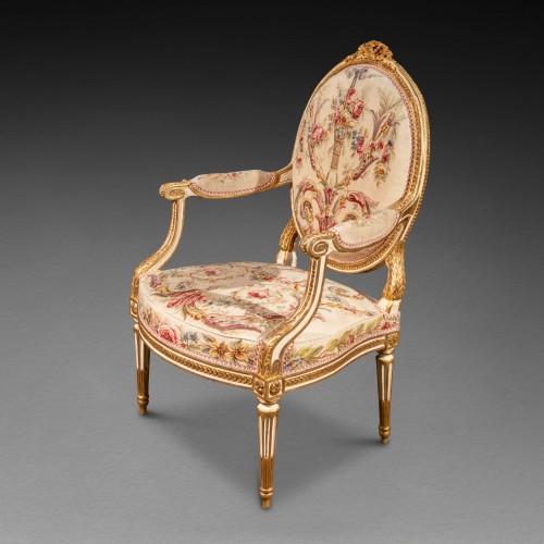 Suite de quatre fauteuils époque Louis XVI estampillés de DELAISEMENT - Laurent Chalvignac