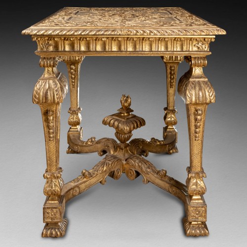 Gilded wood table late 17th century - Furniture Style Louis XIV