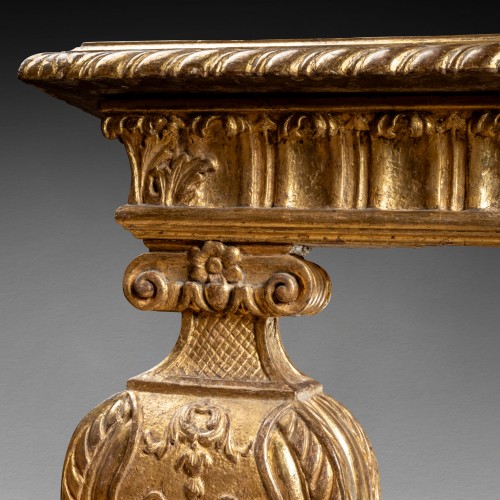 Antiquités - Table de milieu bois doré fin du XVIIe siècle