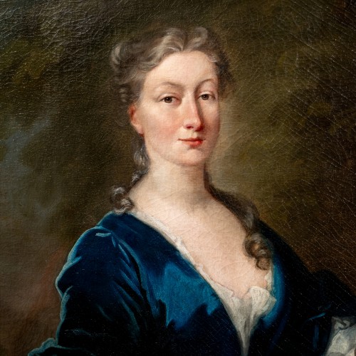 Portrait de femme, école anglaise du XVIIIe siècle - Tableaux et dessins Style Régence