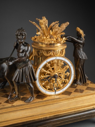 Pendule au char de Cérès circa 1800 - Horlogerie Style Directoire