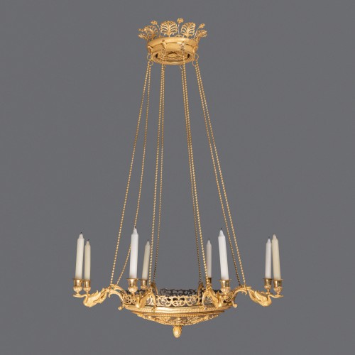 Lustre en bronze doré circa 1800 - Luminaires Style Empire