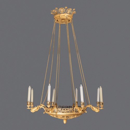 Gilded bronze chandelier circa 1800 - Lighting Style Empire