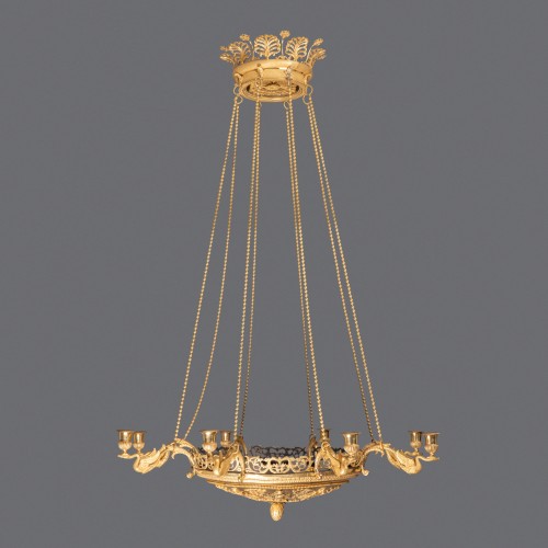 Lighting  - Gilded bronze chandelier circa 1800