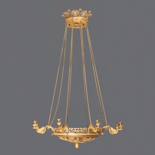 Gilded bronze chandelier circa 1800 - 