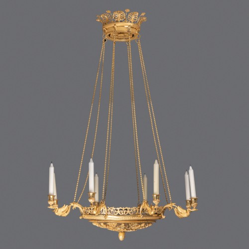 XIXe siècle - Lustre en bronze doré circa 1800