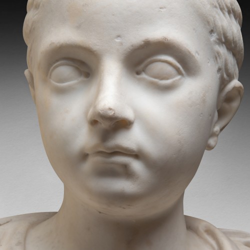 XVIIe siècle - Buste en marbre fin XVIIe début XVIIIe siècle