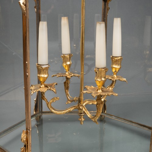 Louis XV - Lanterne à quatre lumières d'époque Louis XV milieu du XVIIIe siècle