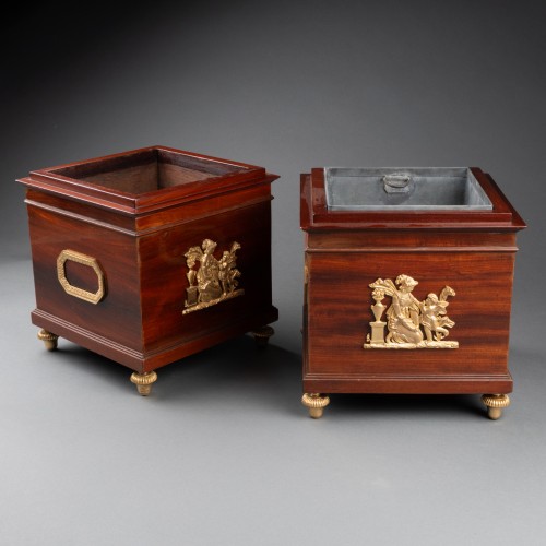 Antiquités - Pair of flower boxes Empire period early 19th century