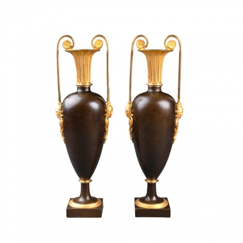 Bronze amphoras pair Empire circa 1810