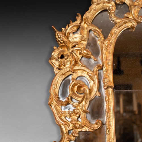 Miroirs, Trumeaux  - Miroir époque Louis XV milieu du XVIIIe siècle