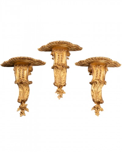 Set of three wall brackets Louis XV period mid 18th century