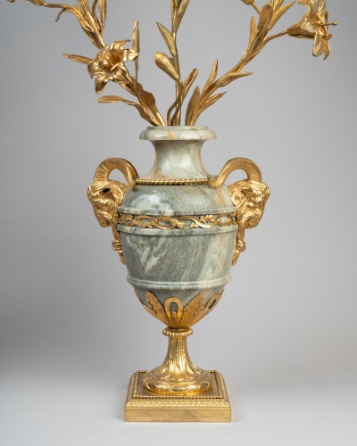 Antiquités - Three lights candlesticks pair circa 1800