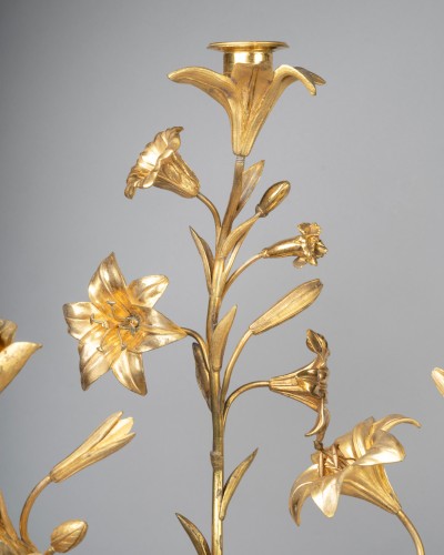 Antiquités - Three lights candlesticks pair circa 1800