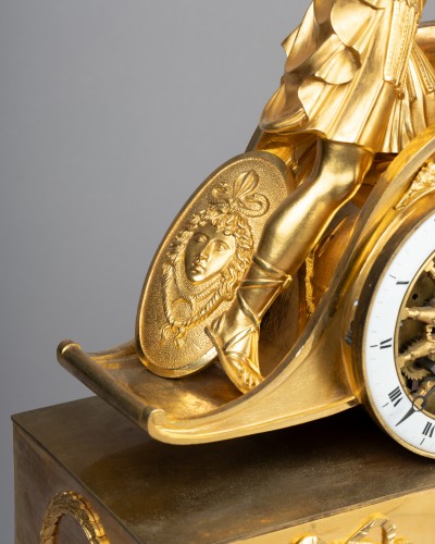 Antiquités - Pendule au bige époque Empire début XIX ème siècle