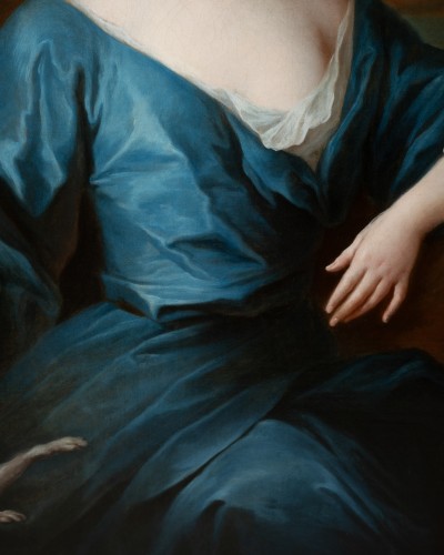 Antiquités - Portrait Ecole Française début de l'époque Louis XV
