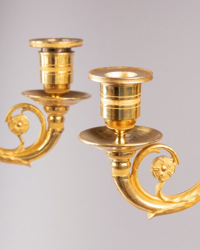 Empire - Four lights candlesticks pair Consulat period circa 1800