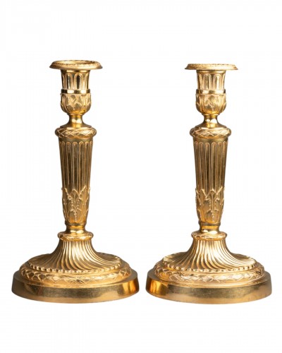 Gilded bronze candlesticks pair Louis XVI period