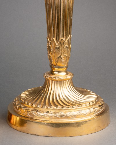 Lighting  - Gilded bronze candlesticks pair Louis XVI period