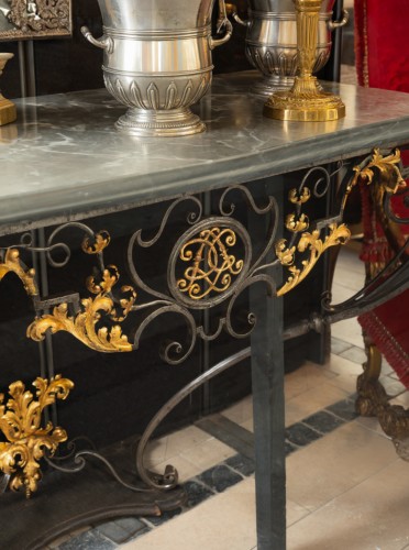 Big two feet wrought iron console Régence period early 18th century - French Regence