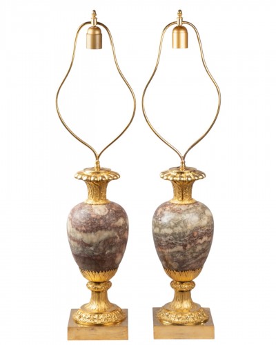 Marble vases pair late 18 early 19th century