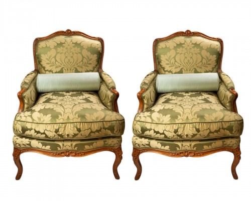 Bergeres pair Louis 15 period stamped Pierre GILLIER
