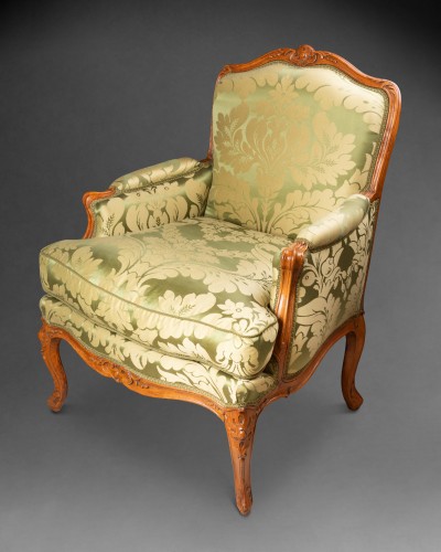 18th century - Bergeres pair Louis 15 period stamped Pierre GILLIER