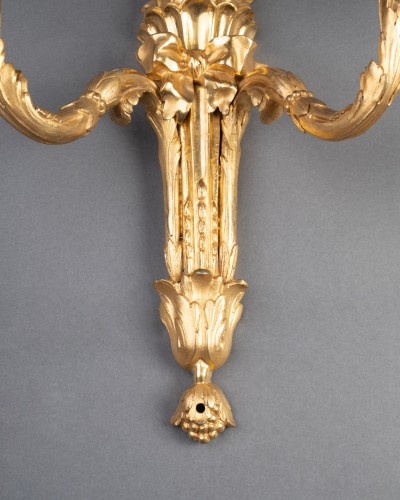 Louis XVI - Paire d'appliques en bronze doré époque Louis XVI