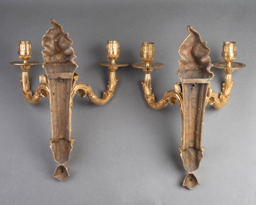 Antiquités - Paire d'appliques en bronze doré époque Louis XVI