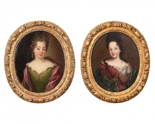 two portraits forming a pair mid of 18th century