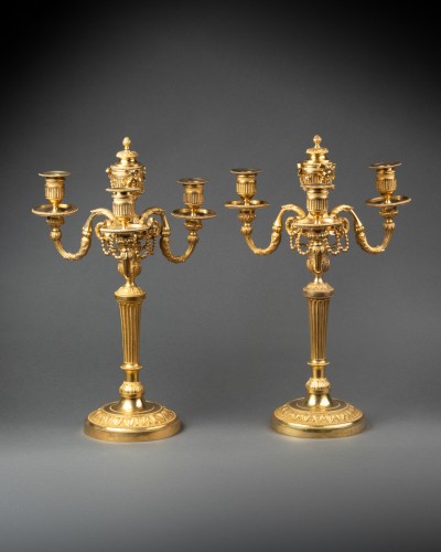 Lighting  - Pair of four-lights candelabras Louis XVI period